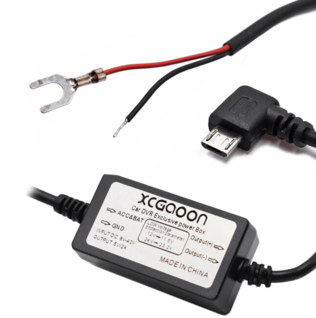 Преобразователь DC12v в DC 5v для видеорегистратора (Micro USB)