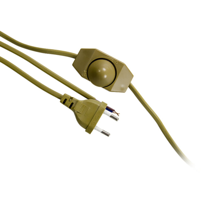 Шнур для бра с диммером (регулятором яркости света), длина 1.5м, цвет золотой