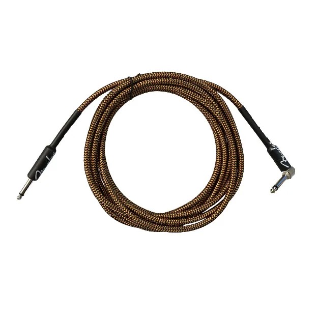 Инструментальный кабель (гитарный) Jack 6.3 мм (прямой-угловой) 4 м, золотой